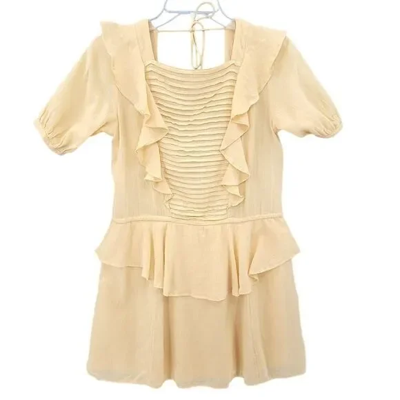Free People Yellow Gauze Mini Dress XS - Picture 2 of 11